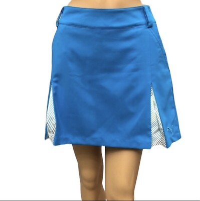 #ad Puma Sport Life Style Golf Pockets Stretch Blue White Sz 6 Skirt Skort $29.98