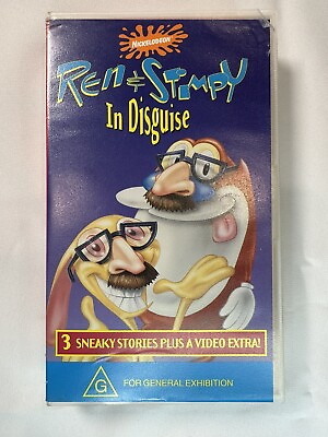 #ad Ren and Stimpy In Disguise Nickelodeon VHS AU $24.95