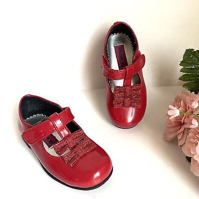 #ad Rachel Shoes Lil Sally Red Toddler Girls T Strap Dress Shoes Toddler Size 6 $24.99