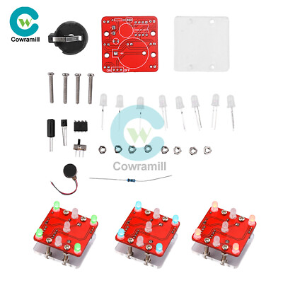 #ad DIY LED Kit with Small Vibrating Motor Electronic Soldering Practice Board Kits $6.64