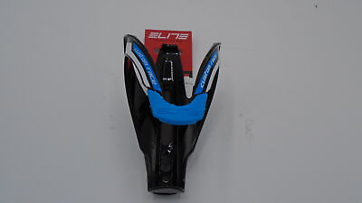 #ad Elite Custom Race Bicycle Water Bottle Cage Black Glossy ; Blue Graphic $13.95