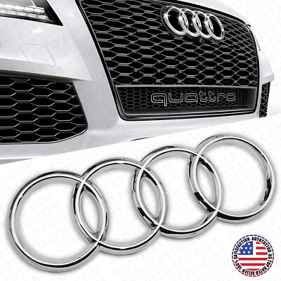 #ad For Audi OEM Chrome Front Grille Rings Badge Logo Emblem Q3 Q5 SQ5 Q7 A6 A7 S7 $24.99