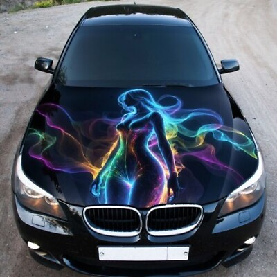 #ad Car hood wraps with abstract girl decals with vinyl customizable stickers $90.00