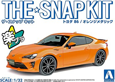 #ad AOSHIMA 1 32 The Snap Kit Series Toyota 86 Orange Metallic Colored Plastic Model $28.00