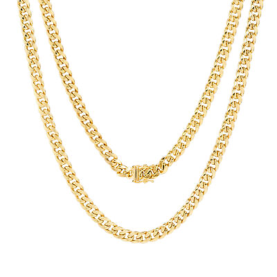 #ad 10K Yellow Gold Real 5mm Miami Cuban Link Chain Necklace Mens Women 18quot; $579.98
