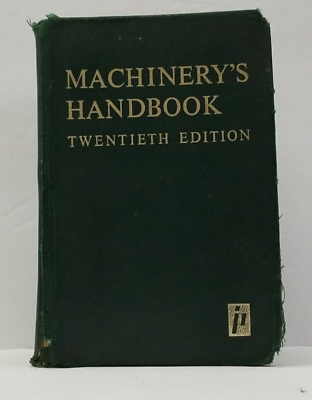 #ad Machinery#x27;s Handbook 20th Edition Jones Horton Oberg 1975 First Print $32.58