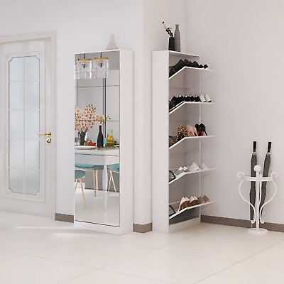 #ad Organizedlife Mirror Shoe Cabinet Full Length Mirror Shoe RackShoe Cabinet $269.99