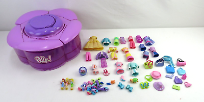 #ad Lot of Polly Pocket Dolls Clothes Shoes Carry Case Storage Princess Accessories $39.57