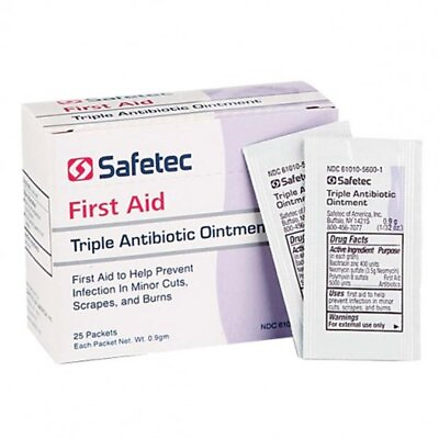 #ad Triple Antibiotic 25 0.9 Gram Packet Box Multi colored $13.90