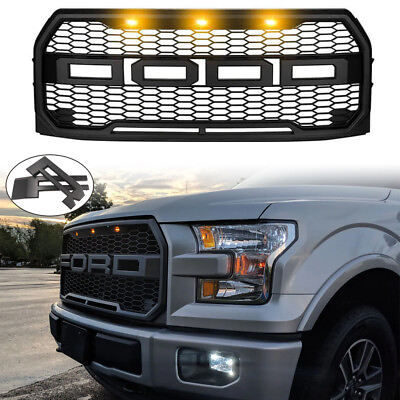 #ad For 2015 2016 2017 FORD F 150 Raptor style Grille Front Bumper Grill Matte Black $89.95