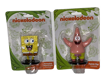 SpongeBob amp; Patrick Figures Cake Toppers Figurine Nickelodeon 2018 NEW Star Squa $9.97
