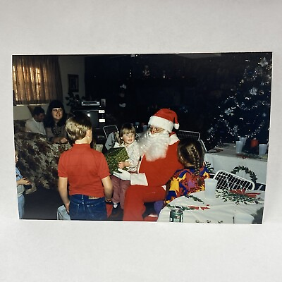 #ad Vintage Photo 1986 Girl Santa Claus Christmas $4.99
