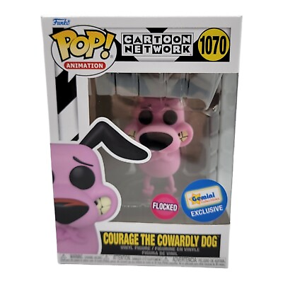 #ad Flocked COURAGE THE COWARDLY DOG Gemini Exclusive Cartoon Network Funko Pop MINT $17.95