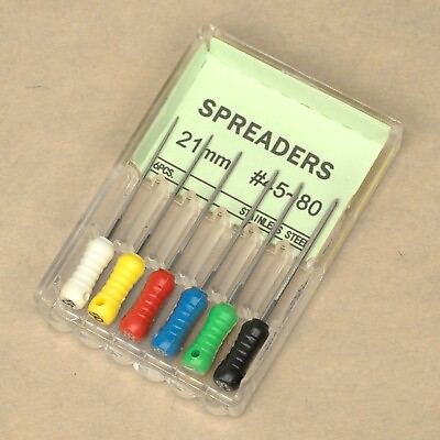 #ad 6pcs 21mm 45 To 80 Endodontic Spreader Dental Root Canal File Finger Spreaders AU $13.45