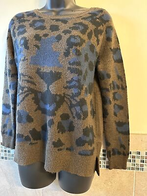 #ad Pre owned TOPSHOP Women#x27;s Animal Print Angora Sweater Leopard SZ 2 $28.99