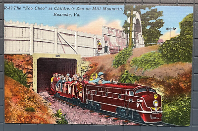 #ad Vintage Postcard 1930 1945 The quot;Zoo Chooquot; Childrens Zoo Mill Mountain Roanoke VA $10.00