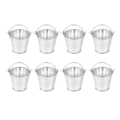 #ad mini galvanized buckets tinplate pails french fries bucket Small Tin Pails Metal $13.11