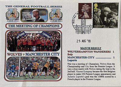 #ad Wolverhampton Wanderers v Manchester City 2018 Dawn First Day Cover GBP 11.95
