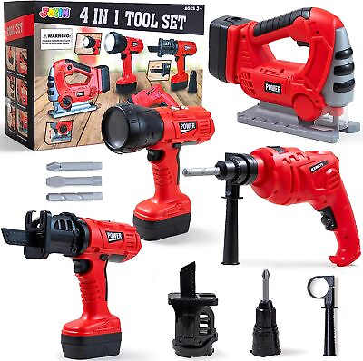 #ad Kids Tool Set Pretend Play Toddler Tool Toy Construction Playset Party Set $34.99