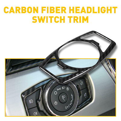 #ad Carbon Grain Fiber Headlight Cover Switch for Trim Ford F150 amp; 2015 2020 Mustang $9.59