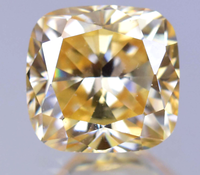 #ad Lab Grown 3.25 Ct Intense Yellow CVD Cushion Clarity VVS1 Certified Diamond $292.49