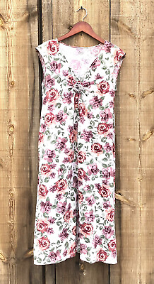 #ad Garnet Hill Cap Sleeve Floral Organic Cotton Dress Sz Small $26.00