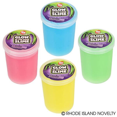 #ad Rhode Island Novelty SET OF 4 GLOW IN THE DARK SLIMES Blue Pink Yellow1 $11.89