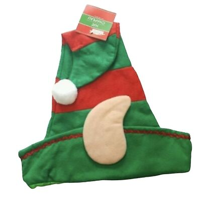 #ad Christmas Striped Elf Hats with Ears 16inch Party Felt $8.99