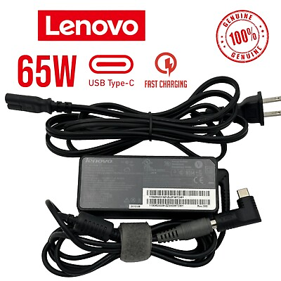 #ad LOT 10 Lenovo 65W USB C Type C Laptop Charger Power Supply Adapter ADLX65YLC3A $52.99