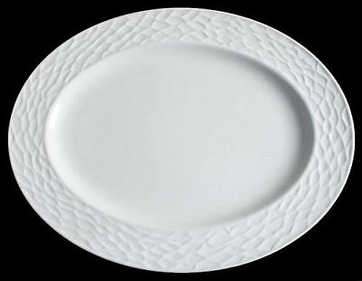 #ad Donna Karan DEVORE White Dinnerware by Lenox 16quot; Oval Serving Platter NEW $34.90