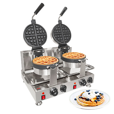 #ad ALDKitchen Belgian Waffle Maker Thick 360° Rotating Mechanism 2 Pcs Double $499.99