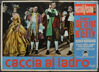 #ad To Catch A Thief 1955 FIRST RELEASE B 19X27 ITALIAN PHOTOBUSTA MOVIE POSTER $125.00