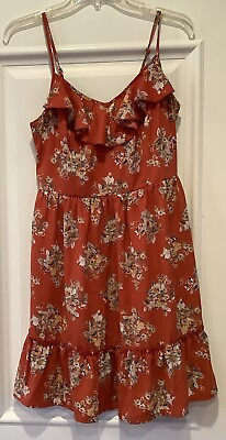 #ad Xhiliration Dress Size Small Womens Spaghetti Strappy Floral Pullover Babydoll $14.00