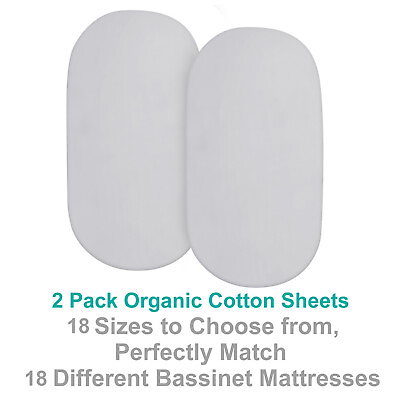 #ad Bassinet Fitted Sheets 100% Organic Soft Cotton Sheets 2 Pack Multi size Gray $18.99