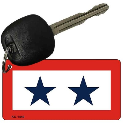 #ad Two Blue Star Novelty Metal Aluminum Key Chain License Plate Tag Art $16.90