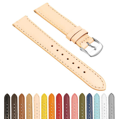#ad StrapsCo Women#x27;s Classic Smooth Leather Watch Band Quick Release Strap $16.99