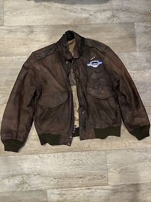 #ad Mirage Classics Leather Of The Heroes Bomber Flight Jacket L Ghost Squadron Pin $50.00