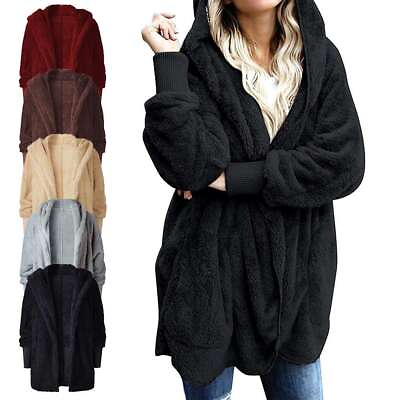 #ad Womens Ladies Fleece Hoodie Coat Winter Warm Fluffy Jacket Outwear Plus Size $13.79