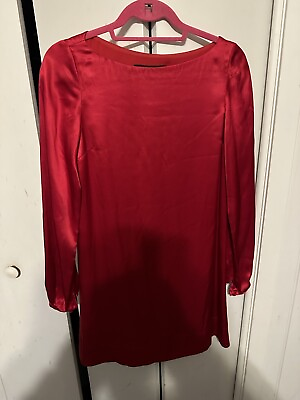#ad Women’s Red Long Sleeve Dress Nine West Size 2 Great Dress for Christmas Season $18.99