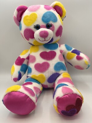 #ad Build A Bear Colorful Hearts Bear W Sparkle Hearts Valentines Sounds sings 2019 $19.99