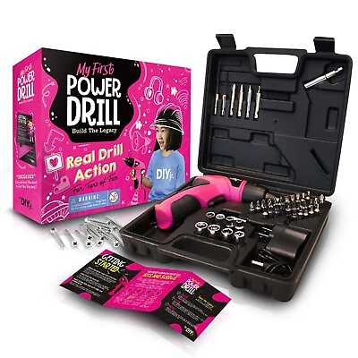 #ad DIY jr. My First Power Drill 60 Piece Working Tool Set for Girls Recharge... $61.36