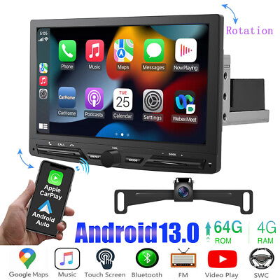 #ad Rotatable 10.1quot; Android 13 Touch Screen Car Stereo Radio GPS Carplay Single 1DIN $169.90