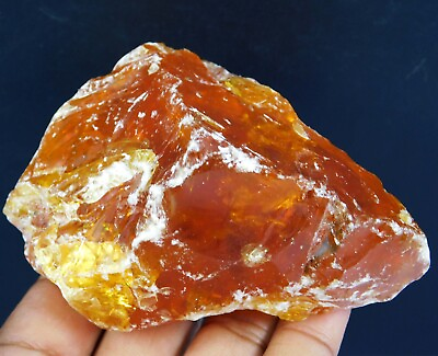 #ad 735.65 Ct Natural Amber Rough Uncut Orange Loose Gemstone $65.28