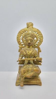 #ad Antique Hindu Goddess Annapurna Holding Serving Spoon Bronze Sculpture 5 1 4quot; $171.49