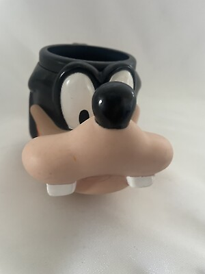 #ad Vintage Disney Goofy Character 3D Head Mug Cup by Applause Plastic $16.00