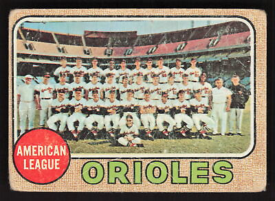 #ad Baltimore Orioles 1968 Topps #334 Team Card PR CR ST $2.29