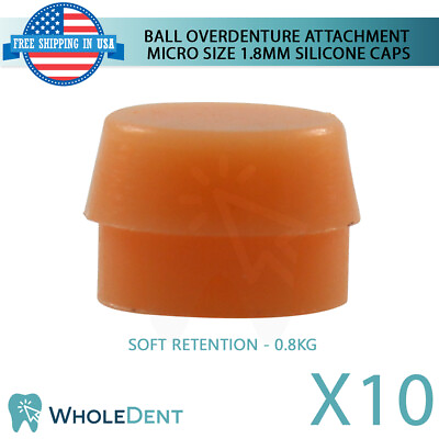 #ad 10x Soft Silicone Cap Ø1.8mm Ball Attachment Abut ment Dental Im plant $59.00