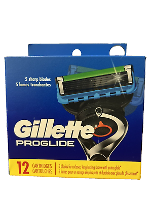 #ad Gillette Proglide Men Razor Blades 12 Cartridges Factory Sealed Also Fits Power $27.90