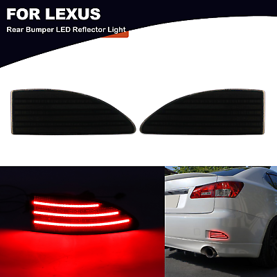 #ad 2PCS Rear Bumper LED Reflector Light Smoke Lens For 2006 2013 Lexus IS250 IS350 $39.59
