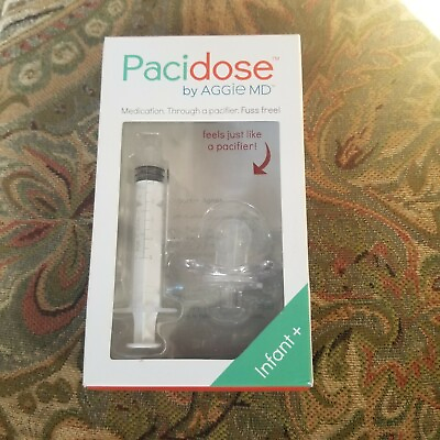 #ad Pacidose Pacifier Liquid Medicine Dispenser with Oral Syringe Infant $7.99